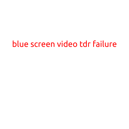 Blue Screen of Death: Understanding TDR Failure