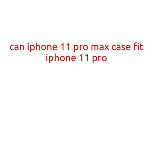 Can iPhone 11 Pro Max Case Fit iPhone 11 Pro?