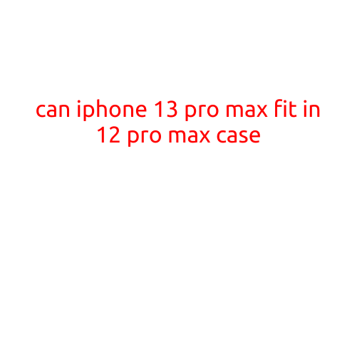 Can iPhone 13 Pro Max Fit in a 12 Pro Max Case?