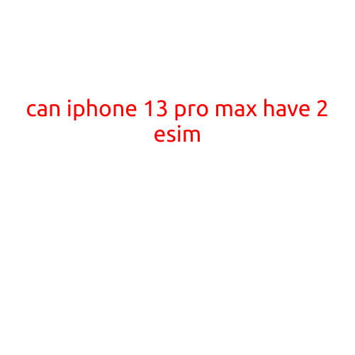 Can iPhone 13 Pro Max Have 2 eSIM?