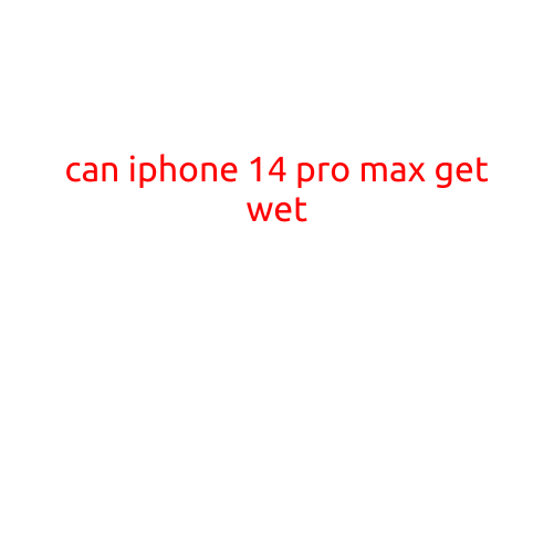 Can iPhone 14 Pro Max Get Wet?