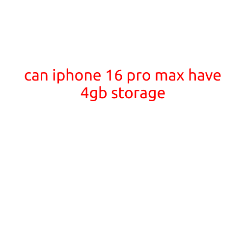 Can iPhone 16 Pro Max Have 4GB Storage?