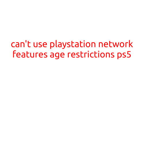 Can't Use PlayStation Network Features: Age Restrictions on PS5