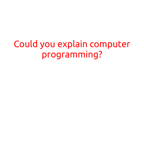 Could You Explain Computer Programming?