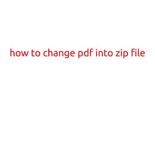 How to Change a PDF into a ZIP File