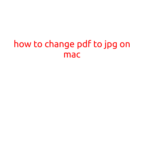 How to Change PDF to JPG on Mac