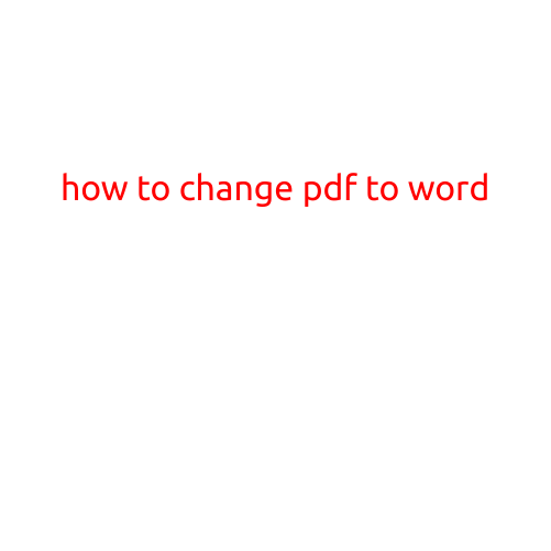 How to Change PDF to Word