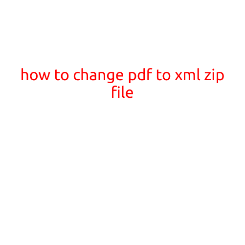 How to Change a PDF to an XML Zip File