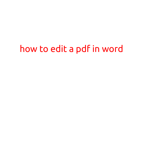 How to Edit a PDF in Word