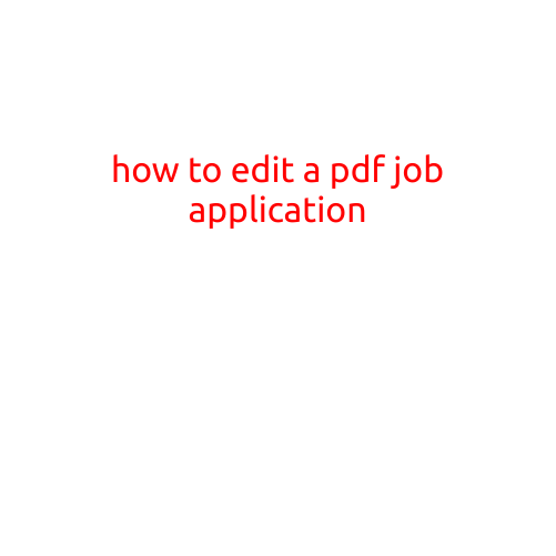 How to Edit a PDF Job Application