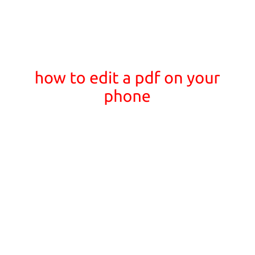 How to Edit a PDF on Your Phone