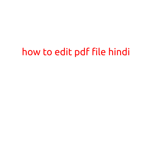 How to Edit a PDF File in Hindi