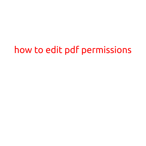 How to Edit PDF Permissions