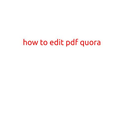 How to Edit a PDF on Quora