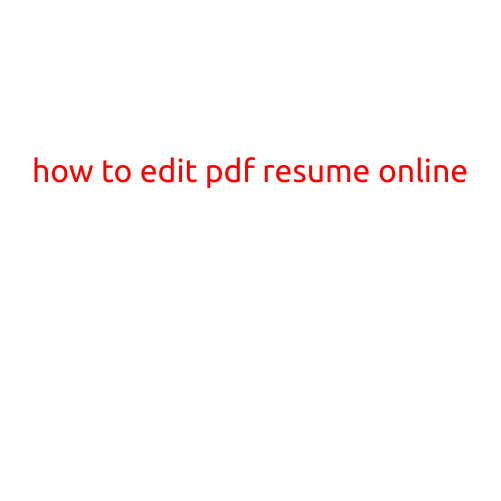 How to Edit a PDF Resume Online