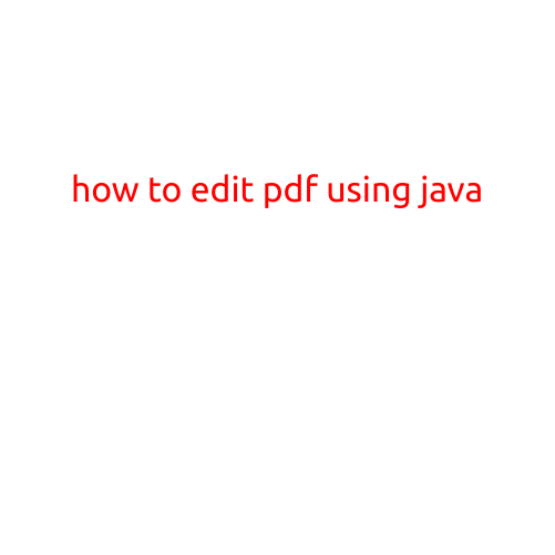 How to Edit PDF Using Java