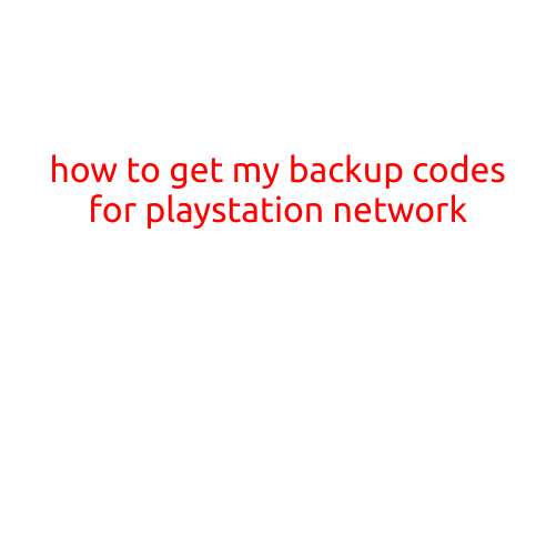 How to Get My Backup Codes for PlayStation Network