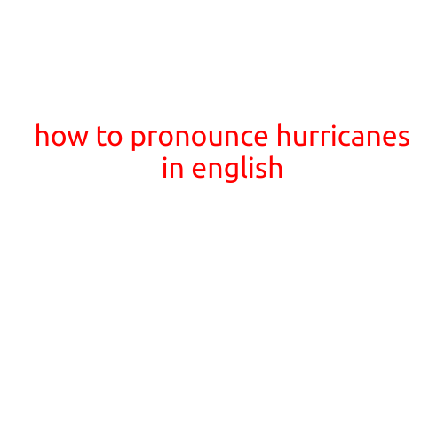 How to Pronounce Hurricanes in English