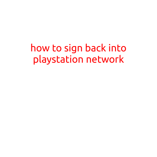 How to Sign Back into PlayStation Network