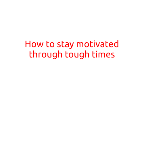 How to Stay Motivated through Tough Times