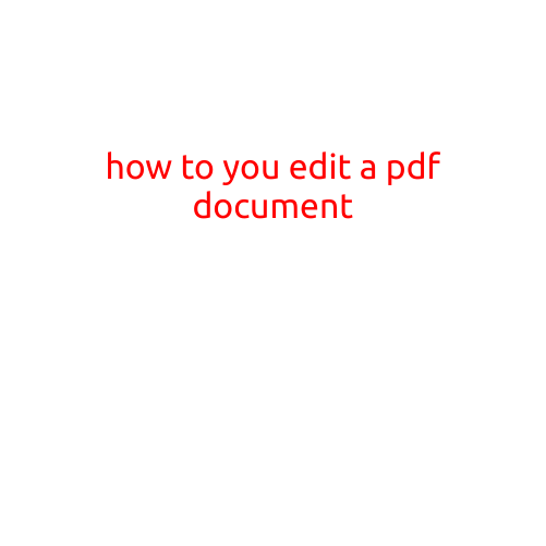 How to Edit a PDF Document