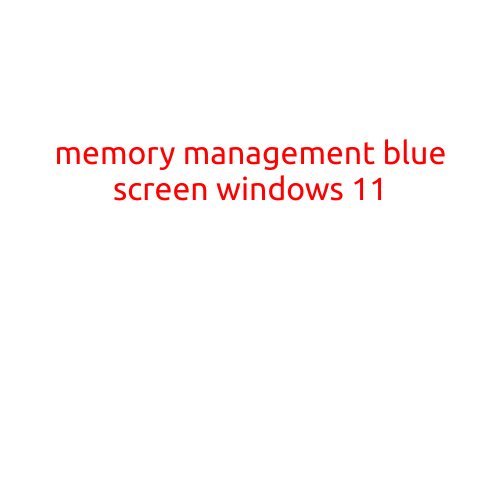 Memory Management Blue Screen on Windows 11: Causes and Fixes