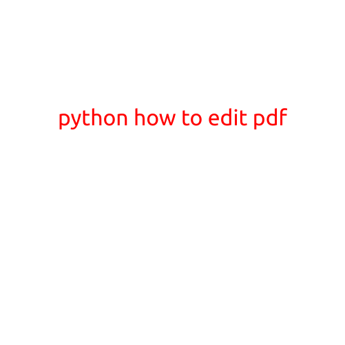 How to Edit a PDF in Python