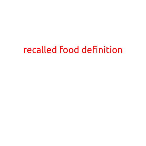 Recalled Food Definition