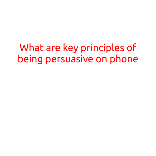 What are the Key Principles of Being Persuasive on the Phone?