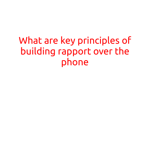 What are the Key Principles of Building Rapport Over the Phone?