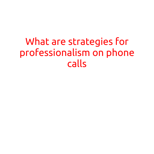 What are Strategies for Professionalism on Phone Calls?