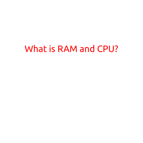 What is RAM and CPU?