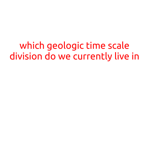 Which Geologic Time Scale Division Do We Currently Live In?