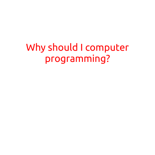 Why Should I Learn Computer Programming?